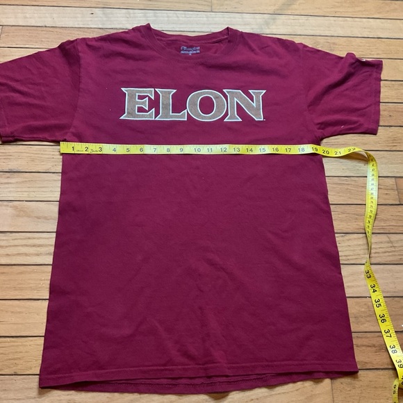 elon university champion t shirt Men’s Medium Burgundy Cotton - Picture 3 of 5